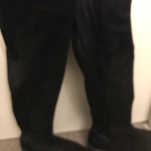 Pull on stretch knee high boots